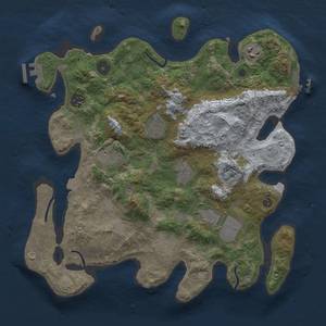 Thumbnail Rust Map: Procedural Map, Size: 3500, Seed: 8657663, 16 Monuments