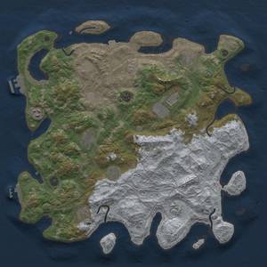Thumbnail Rust Map: Procedural Map, Size: 4300, Seed: 75424437, 18 Monuments