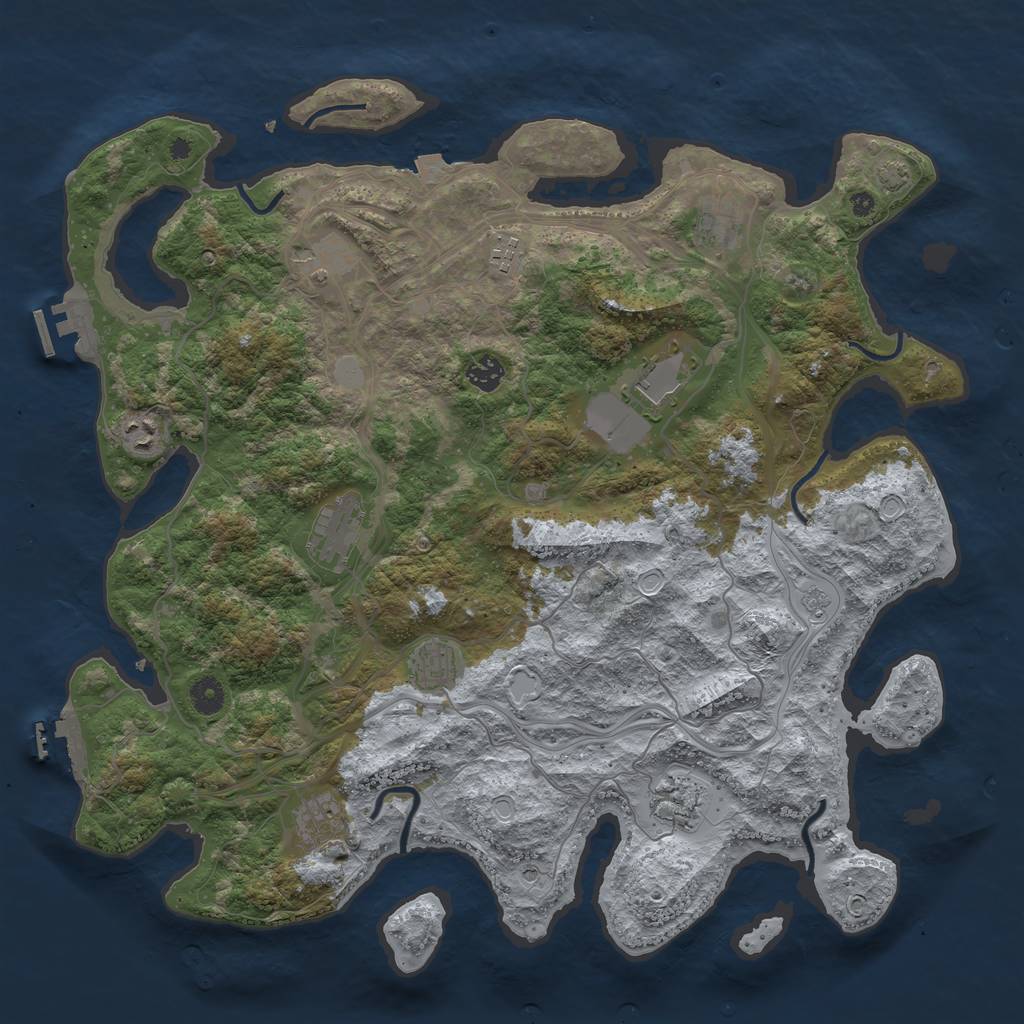 Rust Map: Procedural Map, Size: 4300, Seed: 75424437, 18 Monuments