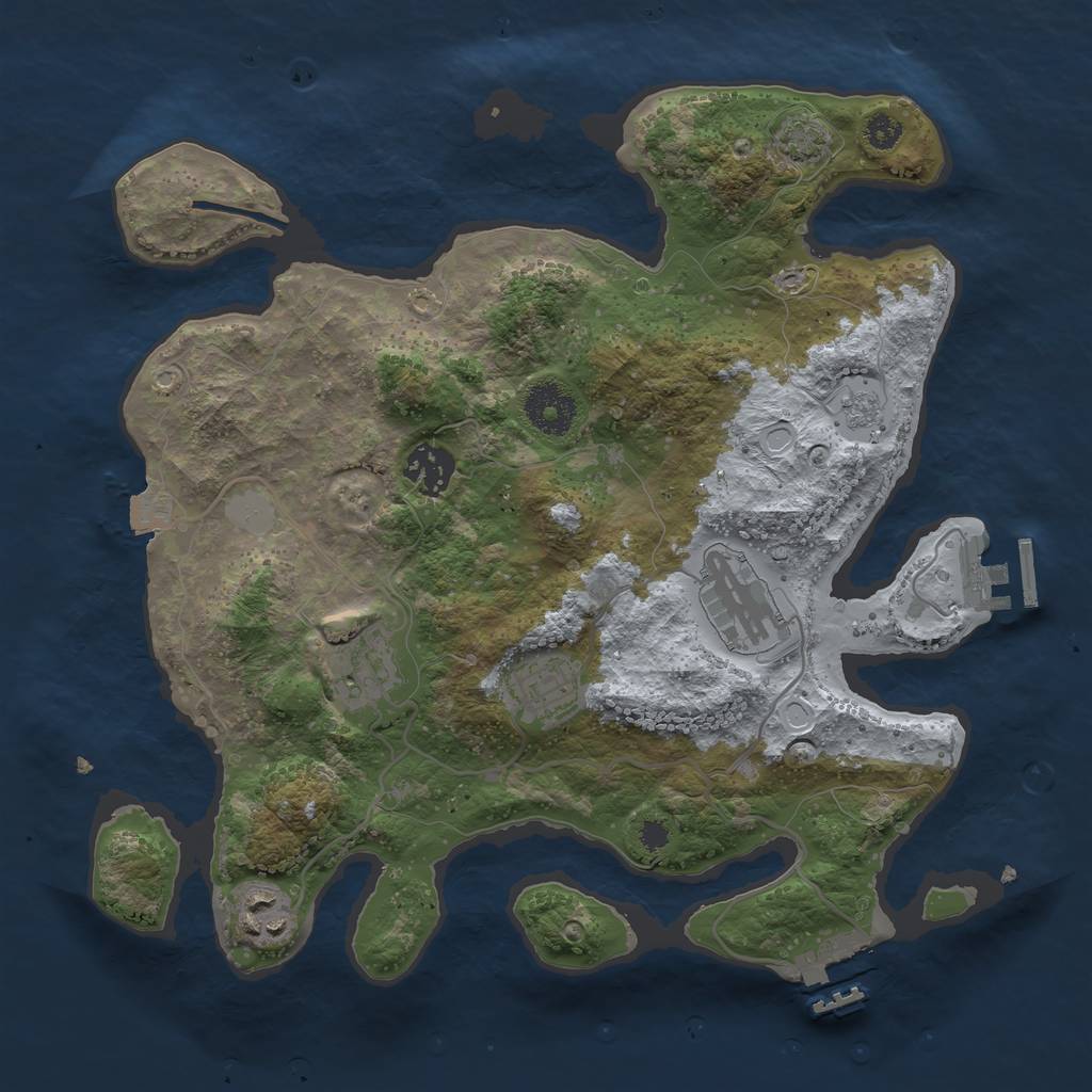 Rust Map: Procedural Map, Size: 3200, Seed: 1976391370, 12 Monuments