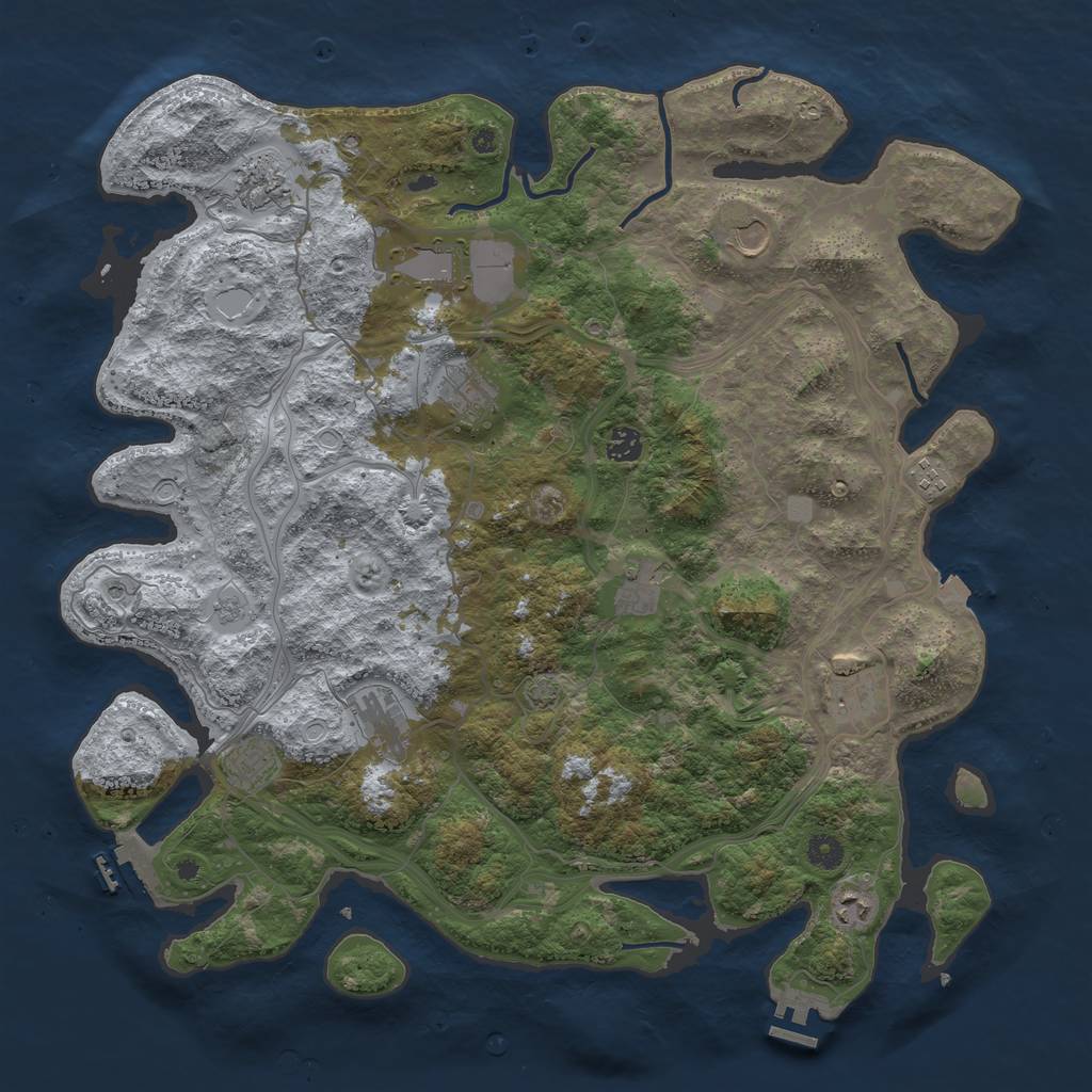 Rust Map: Procedural Map, Size: 4500, Seed: 1823841858, 19 Monuments