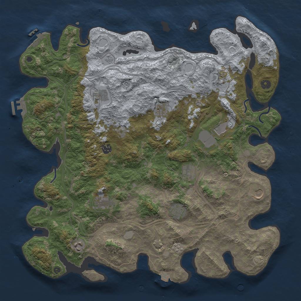 Rust Map: Procedural Map, Size: 4500, Seed: 15467, 19 Monuments