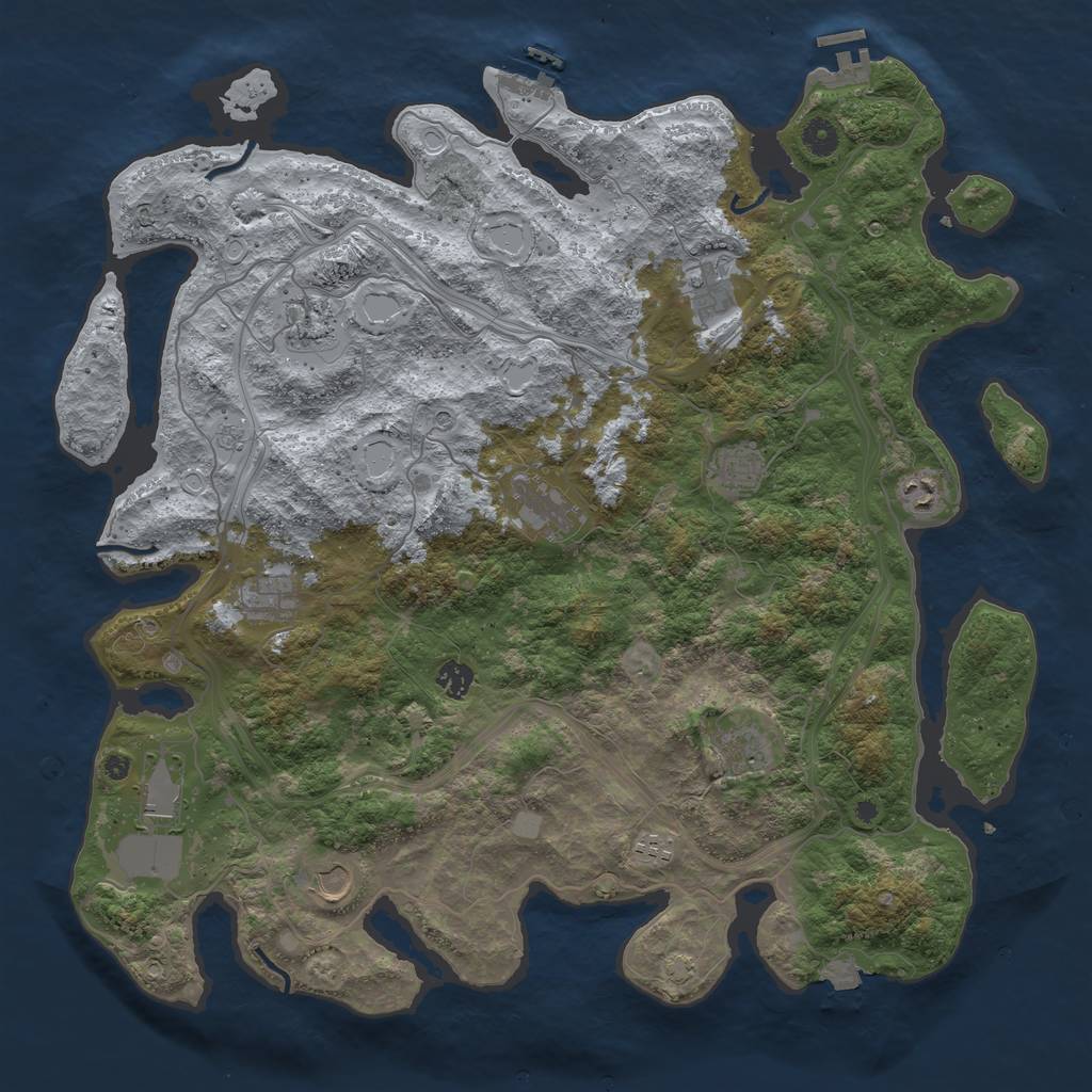 Rust Map: Procedural Map, Size: 4500, Seed: 1728976575, 19 Monuments
