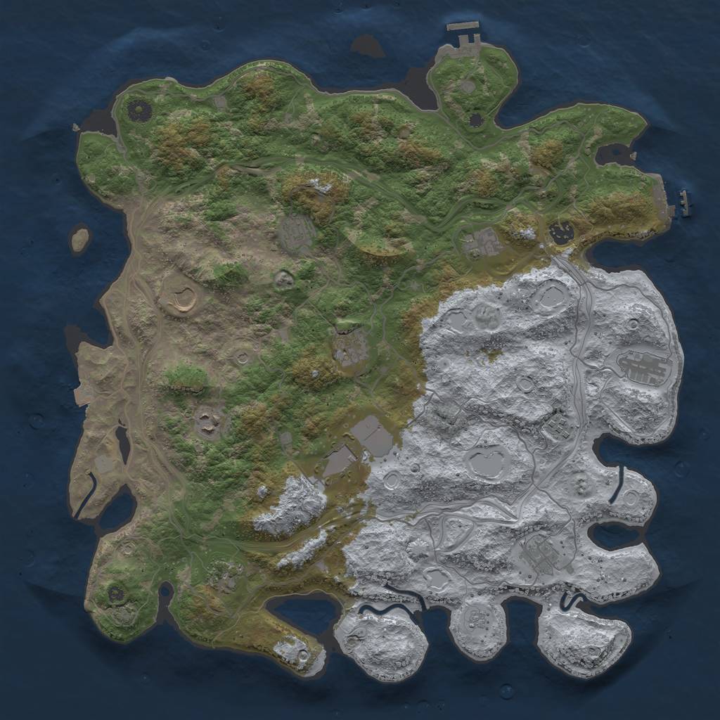 Rust Map: Procedural Map, Size: 4500, Seed: 84217, 19 Monuments