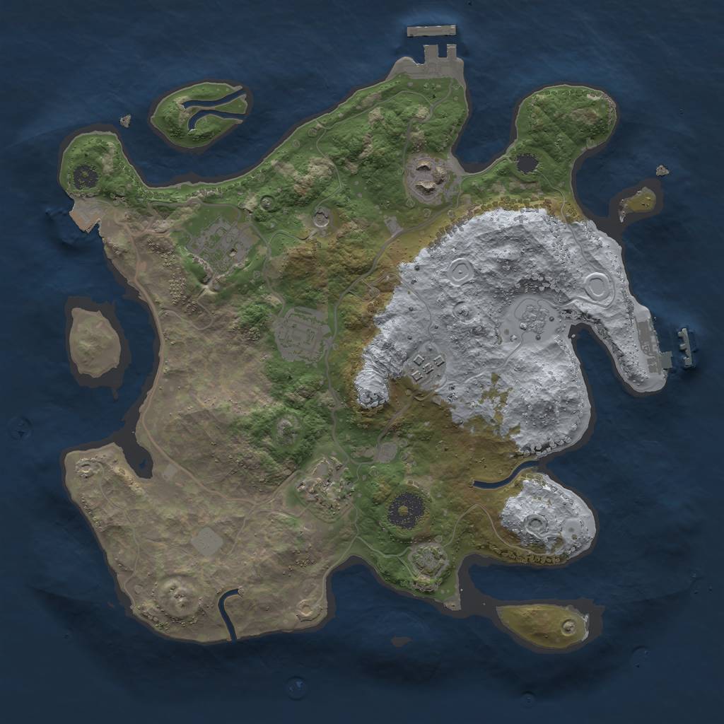 Rust Map: Procedural Map, Size: 3000, Seed: 590, 13 Monuments