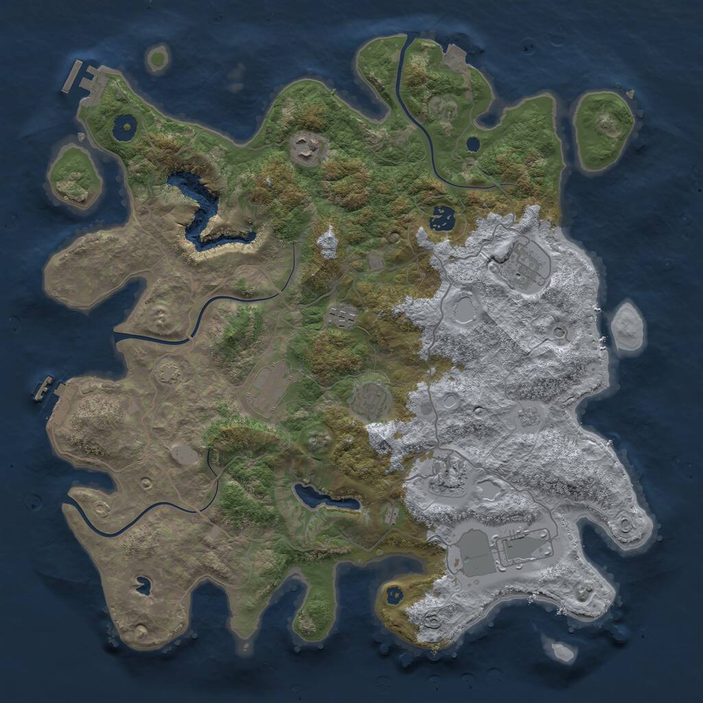 Rust Map: Procedural Map, Size: 4025, Seed: 1130809714, 14 Monuments