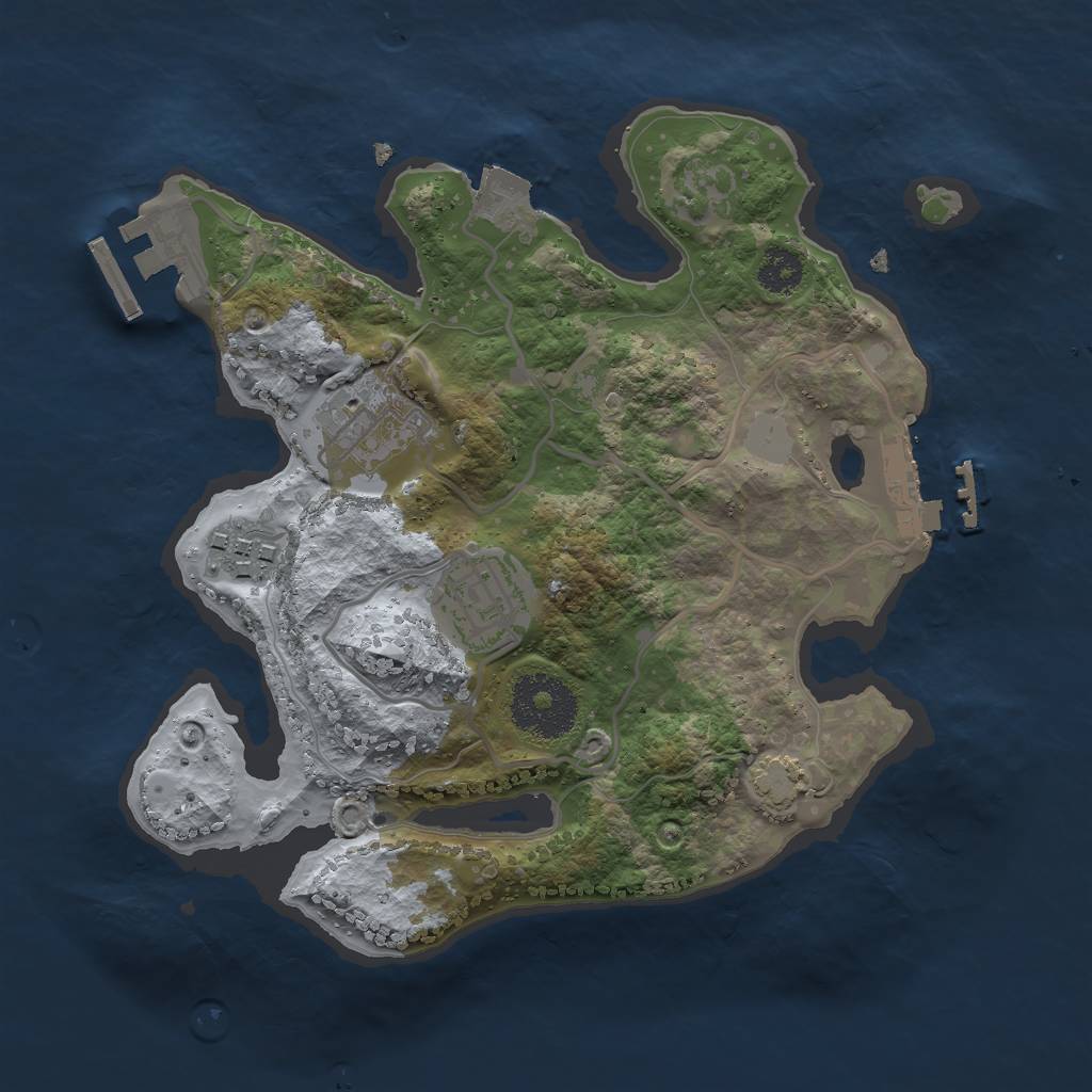 Rust Map: Procedural Map, Size: 2500, Seed: 20247748, 9 Monuments