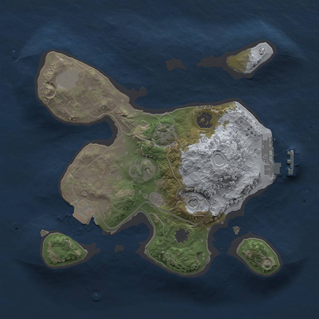 Rust Map: Procedural Map, Size: 2000, Seed: 1565199425, 6 Monuments