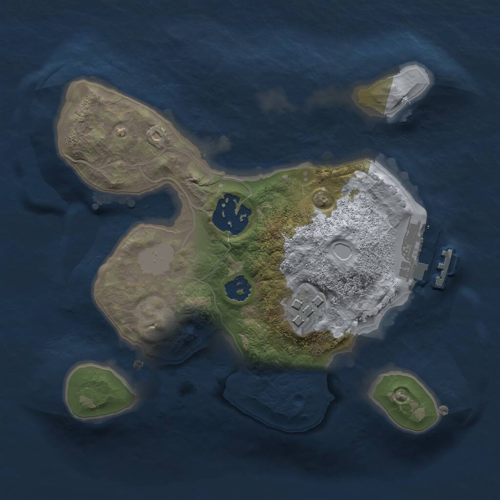 Rust Map: Procedural Map, Size: 2000, Seed: 1565199425, 4 Monuments