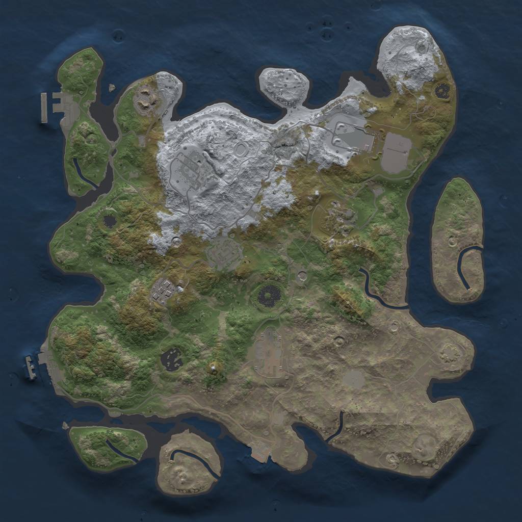 Rust Map: Procedural Map, Size: 3500, Seed: 657220382, 15 Monuments