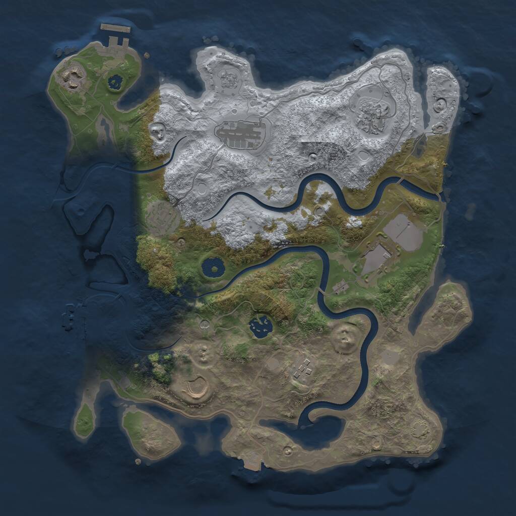 Rust Map: Procedural Map, Size: 3500, Seed: 1879314021, 14 Monuments