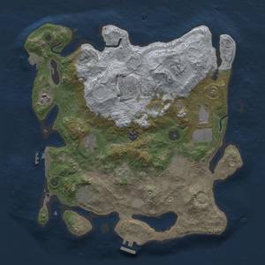 Thumbnail Rust Map: Procedural Map, Size: 3500, Seed: 1879314021, 17 Monuments