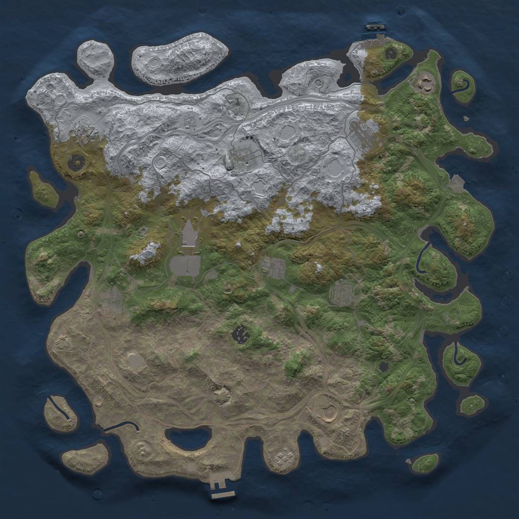 Rust Map: Procedural Map, Size: 4500, Seed: 1918205287, 19 Monuments