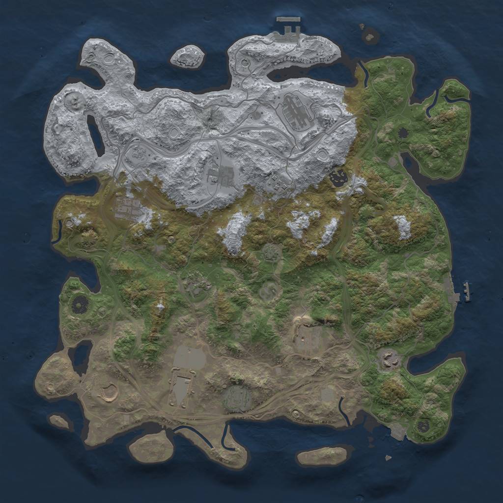 Rust Map: Procedural Map, Size: 4250, Seed: 119767328, 19 Monuments