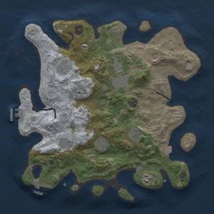 Thumbnail Rust Map: Procedural Map, Size: 3500, Seed: 173331240, 17 Monuments