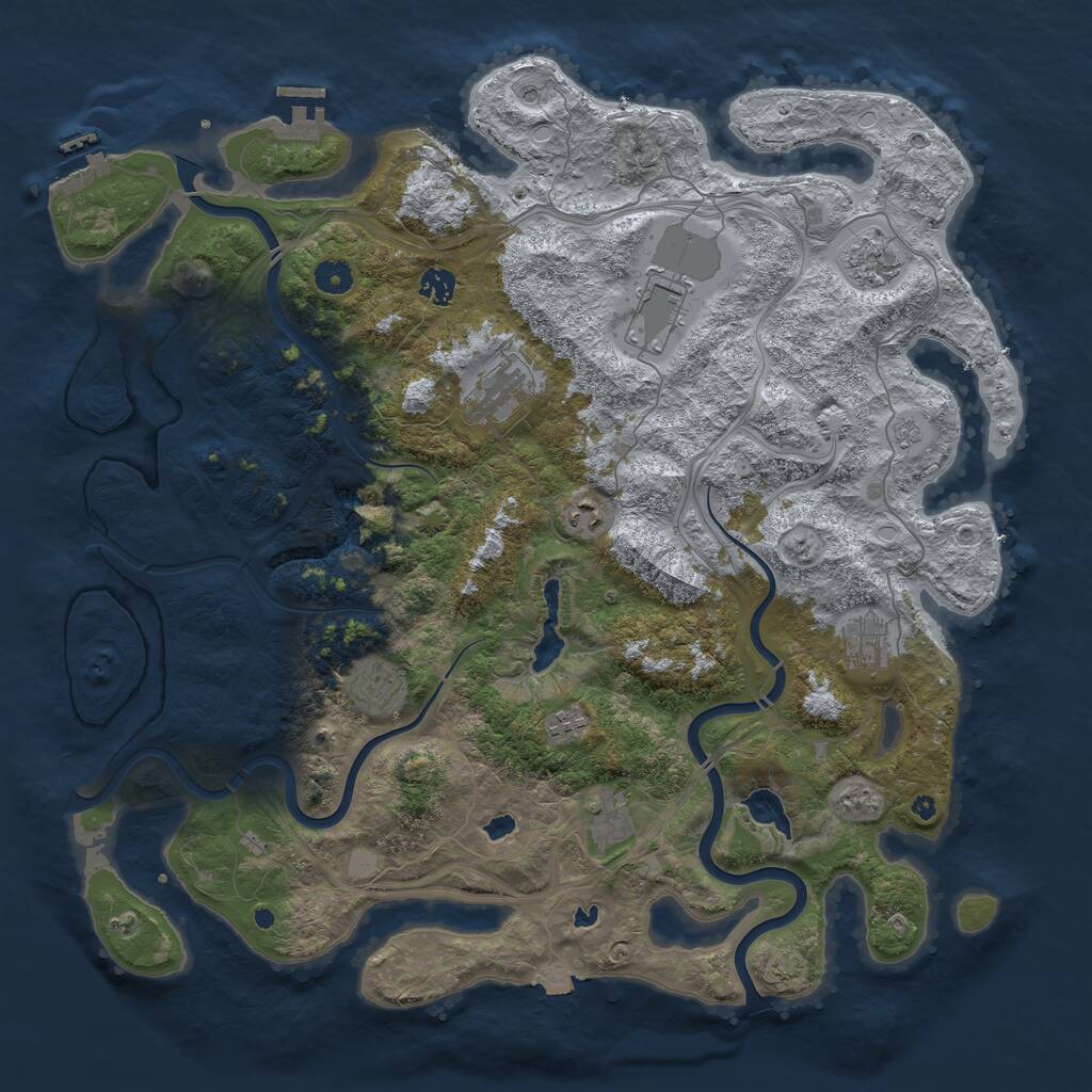 Rust Map: Procedural Map, Size: 4500, Seed: 633304590, 15 Monuments