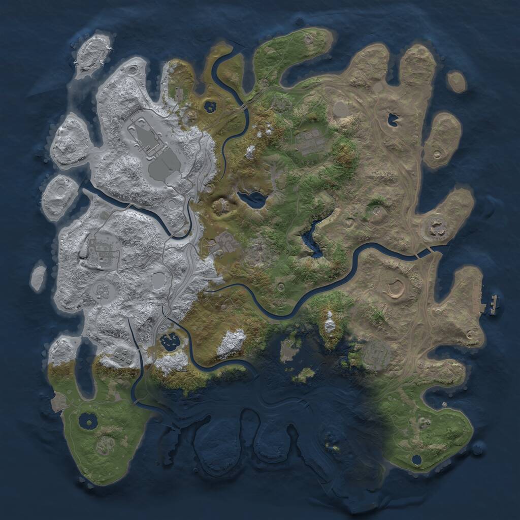 Rust Map: Procedural Map, Size: 4250, Seed: 325381408, 16 Monuments