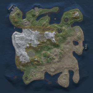 Thumbnail Rust Map: Procedural Map, Size: 3000, Seed: 1374827787, 15 Monuments