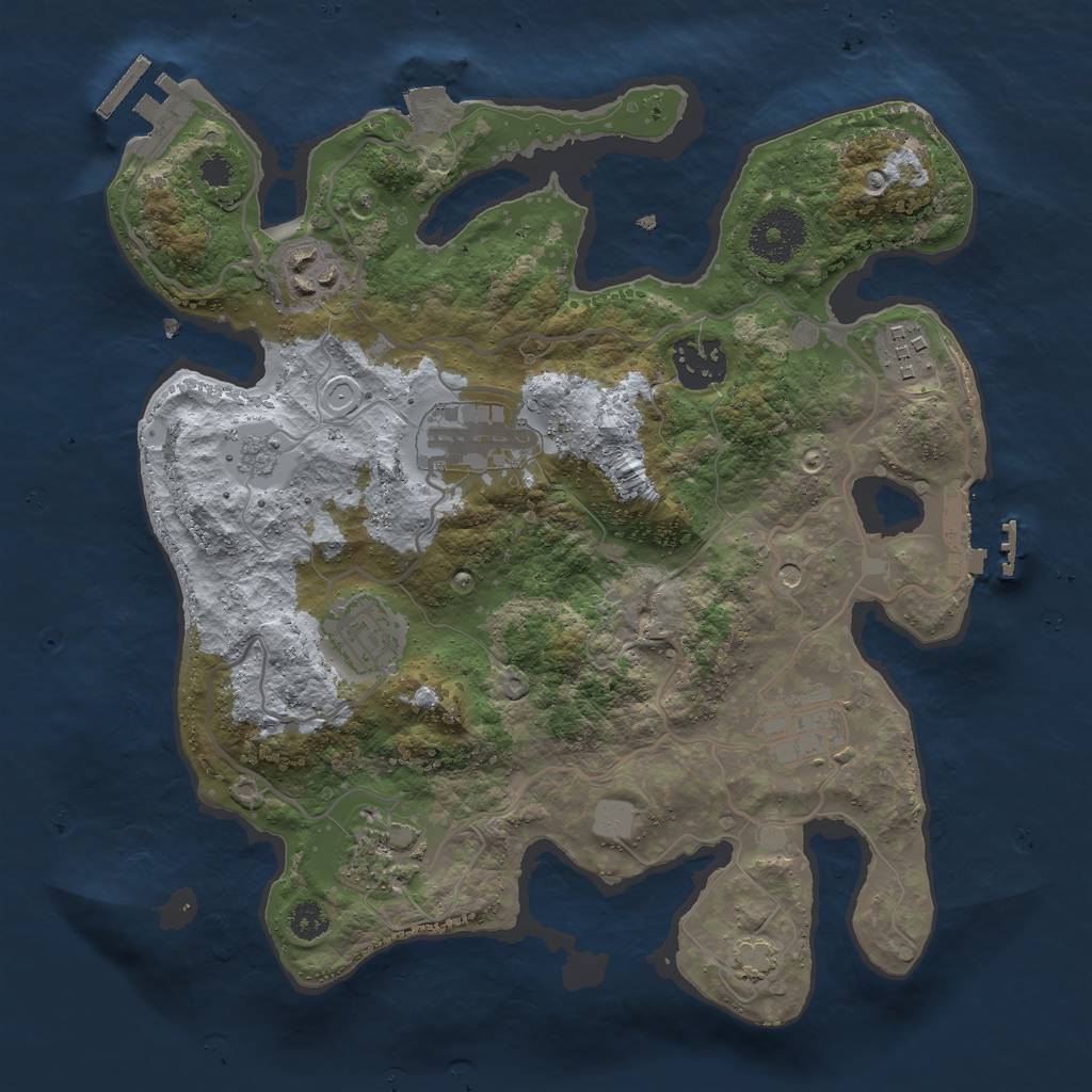 Rust Map: Procedural Map, Size: 3000, Seed: 1374827787, 15 Monuments