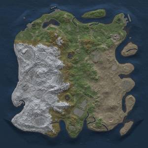 Thumbnail Rust Map: Procedural Map, Size: 4000, Seed: 638710043, 19 Monuments