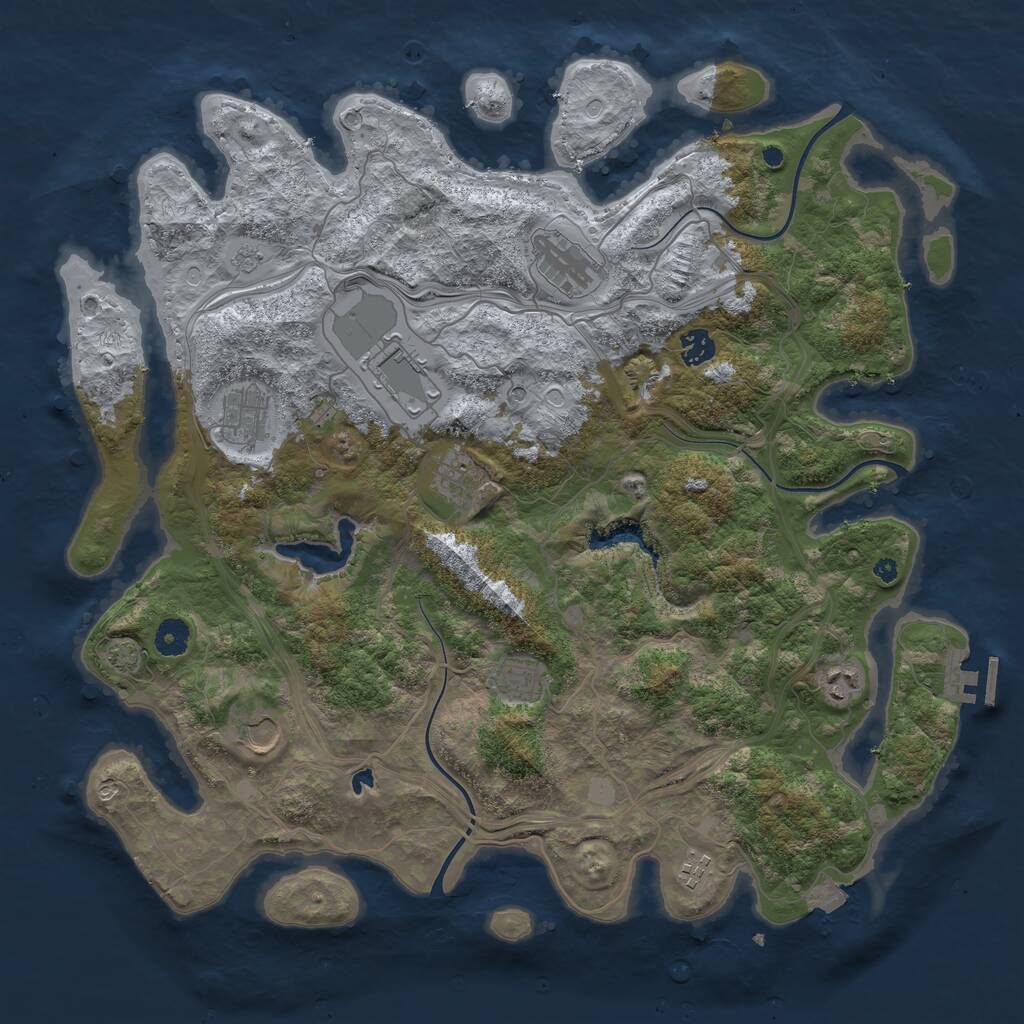 Rust Map: Procedural Map, Size: 4250, Seed: 16553, 14 Monuments