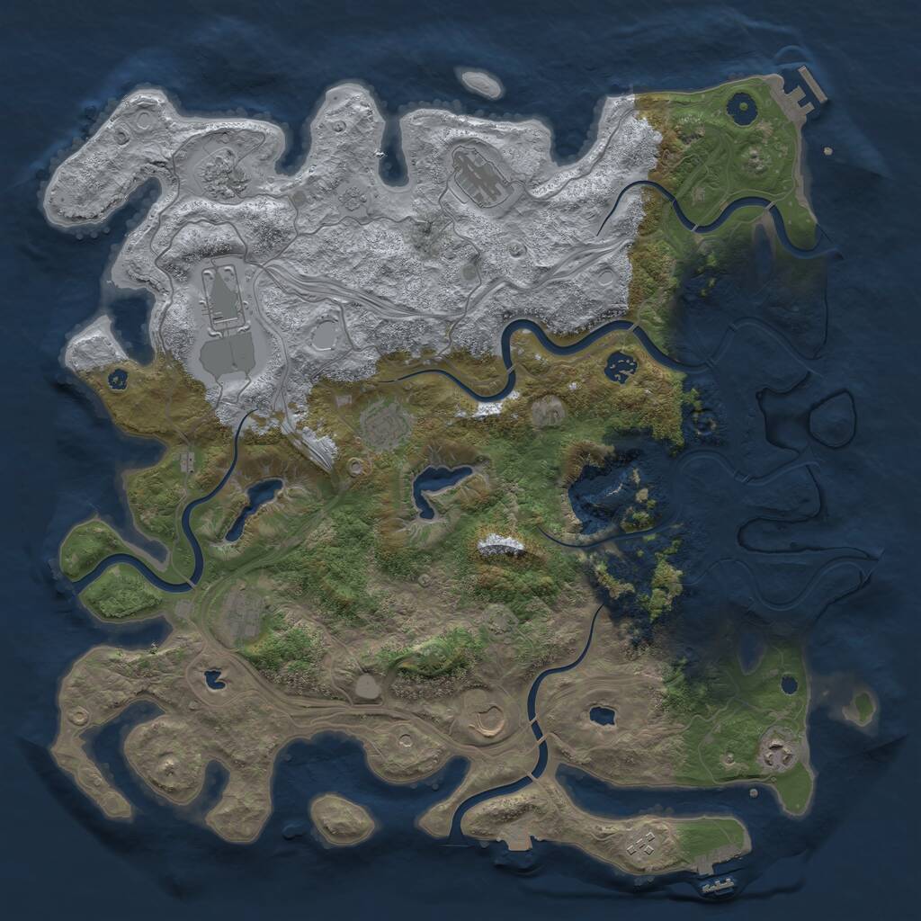 Rust Map: Procedural Map, Size: 4500, Seed: 1890046916, 15 Monuments