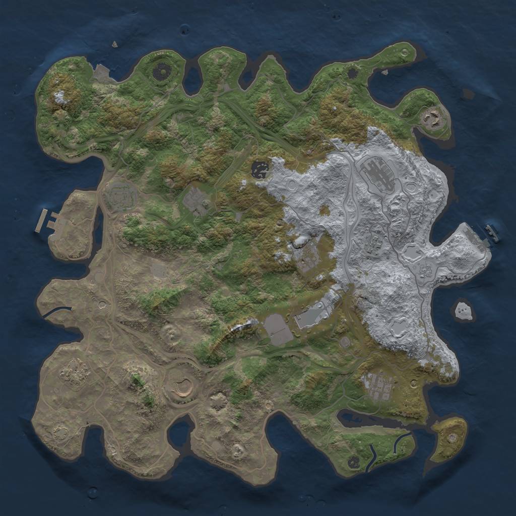 Rust Map: Procedural Map, Size: 4250, Seed: 1298779615, 19 Monuments