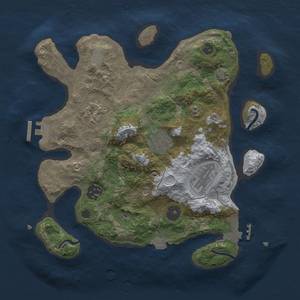 Thumbnail Rust Map: Procedural Map, Size: 3000, Seed: 68698001, 11 Monuments