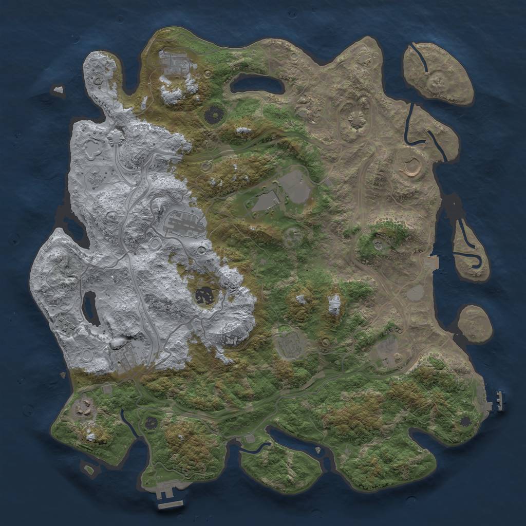 Rust Map: Procedural Map, Size: 4250, Seed: 2051739789, 19 Monuments