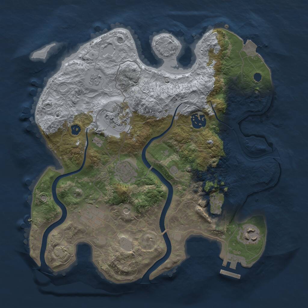 Rust Map: Procedural Map, Size: 3000, Seed: 411659474, 11 Monuments