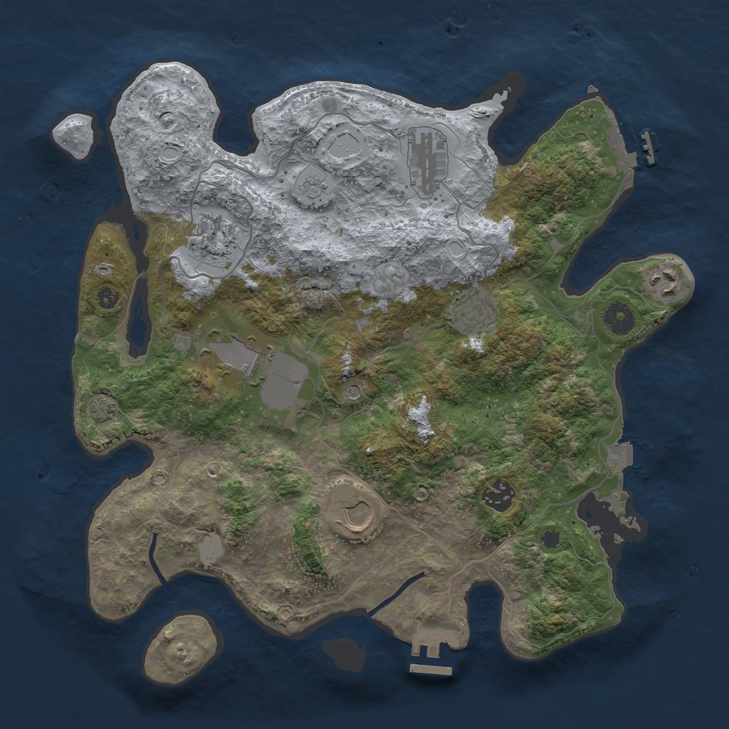 Rust Map: Procedural Map, Size: 3500, Seed: 1983020866, 15 Monuments