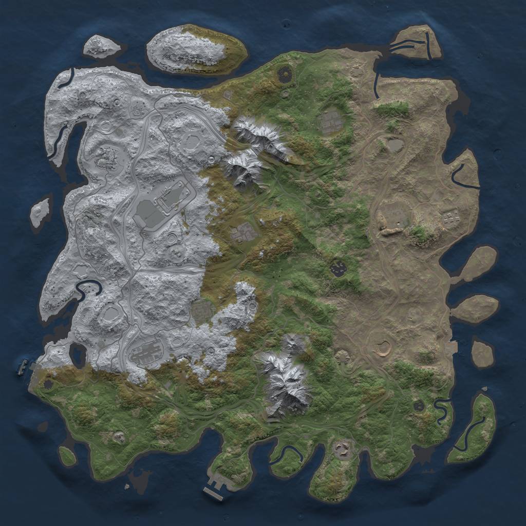 Rust Map: Procedural Map, Size: 5000, Seed: 51490564, 19 Monuments