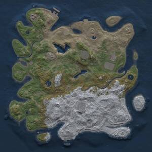 Thumbnail Rust Map: Procedural Map, Size: 4000, Seed: 706362291, 11 Monuments