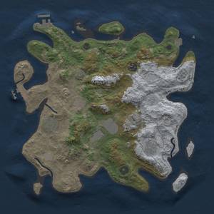 Thumbnail Rust Map: Procedural Map, Size: 3500, Seed: 1764950930, 14 Monuments