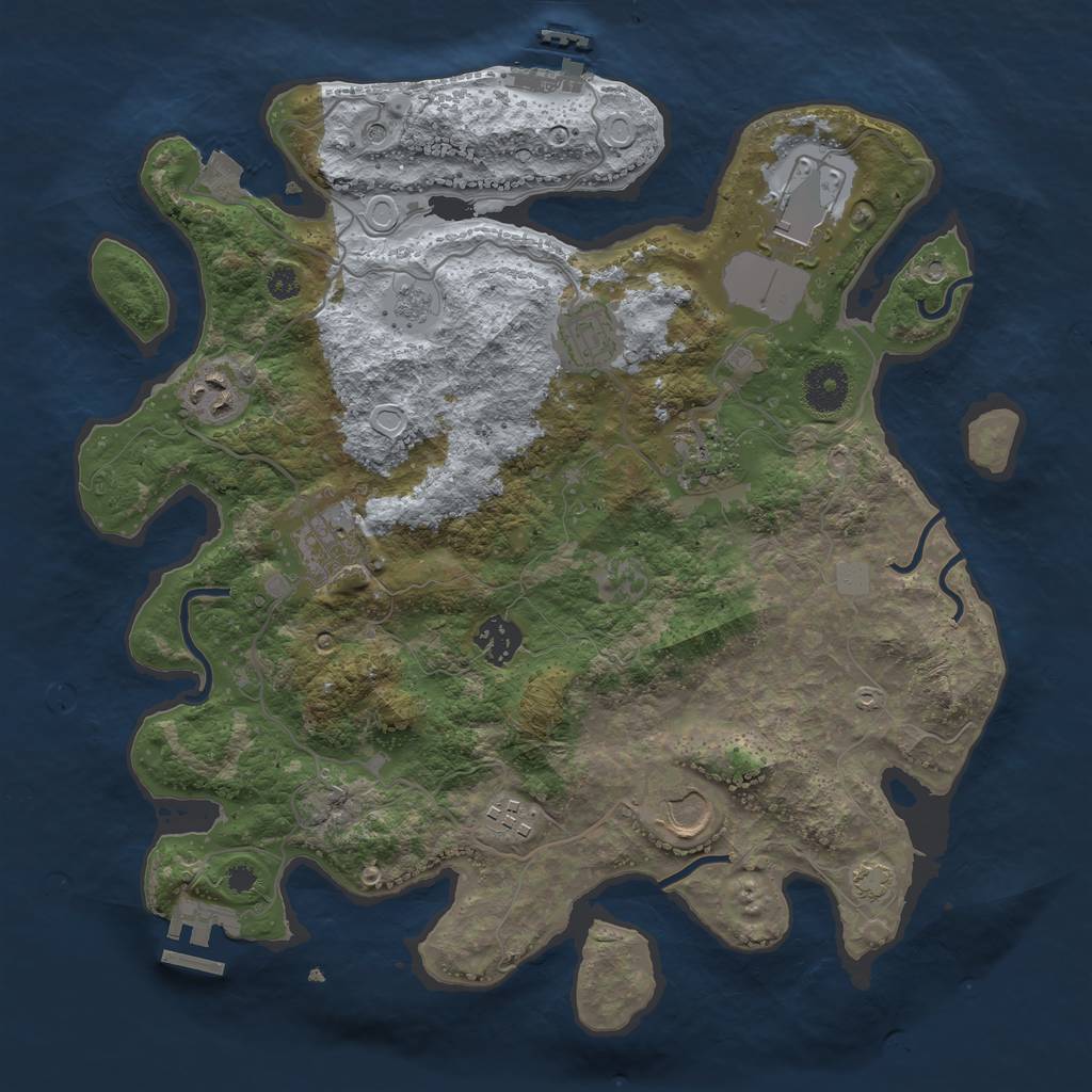 Rust Map: Procedural Map, Size: 3500, Seed: 965678163, 16 Monuments