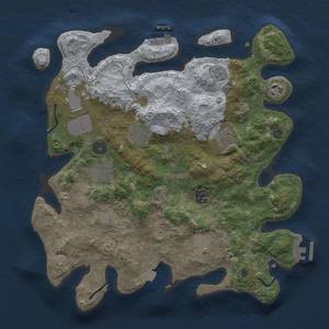 Thumbnail Rust Map: Procedural Map, Size: 3500, Seed: 772165358, 16 Monuments