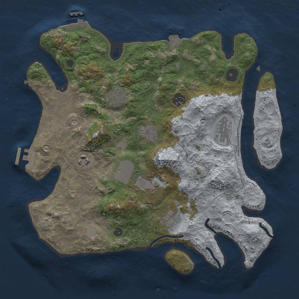 Rust Map: Procedural Map, Size: 3500, Seed: 5719, 15 Monuments