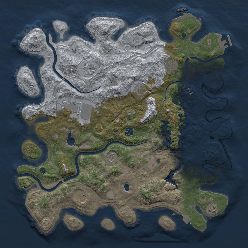 Rust Map: Procedural Map, Size: 4250, Seed: 1145144079, 15 Monuments