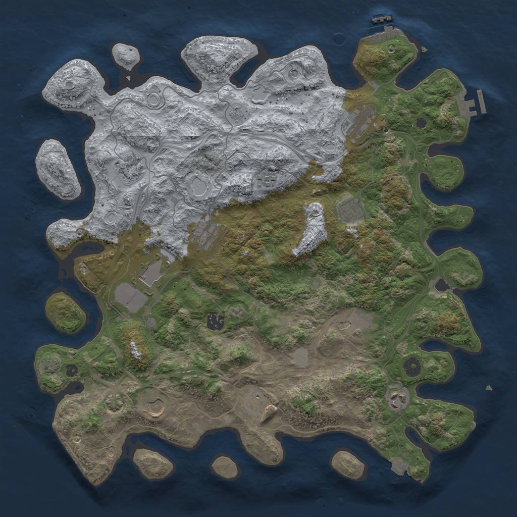 Rust Map: Procedural Map, Size: 4250, Seed: 1145144079, 19 Monuments