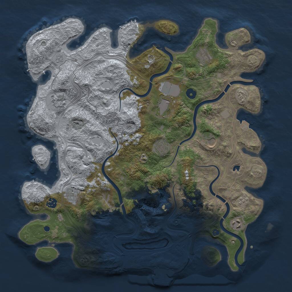 Rust Map: Procedural Map, Size: 4250, Seed: 89874561, 14 Monuments