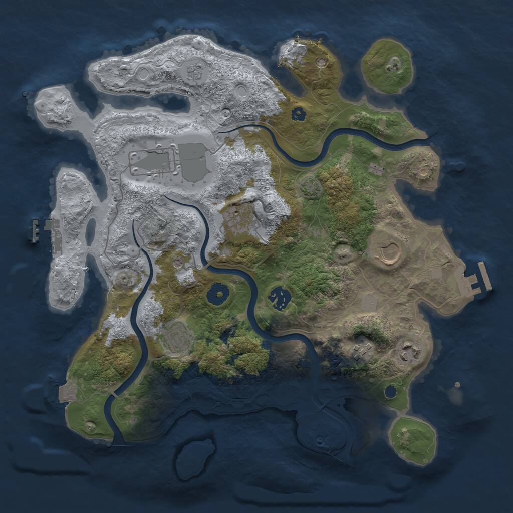 Rust Map: Procedural Map, Size: 3500, Seed: 523232169, 13 Monuments