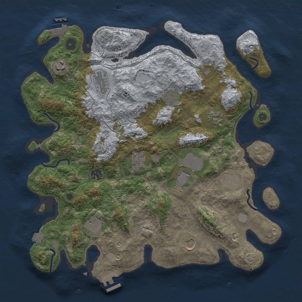 Rust Map: Procedural Map, Size: 4000, Seed: 5313232, 19 Monuments