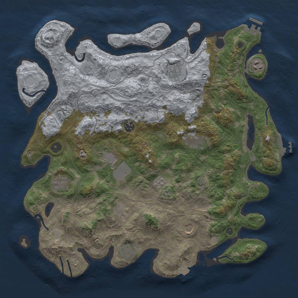 Rust Map: Procedural Map, Size: 4250, Seed: 60072024, 19 Monuments