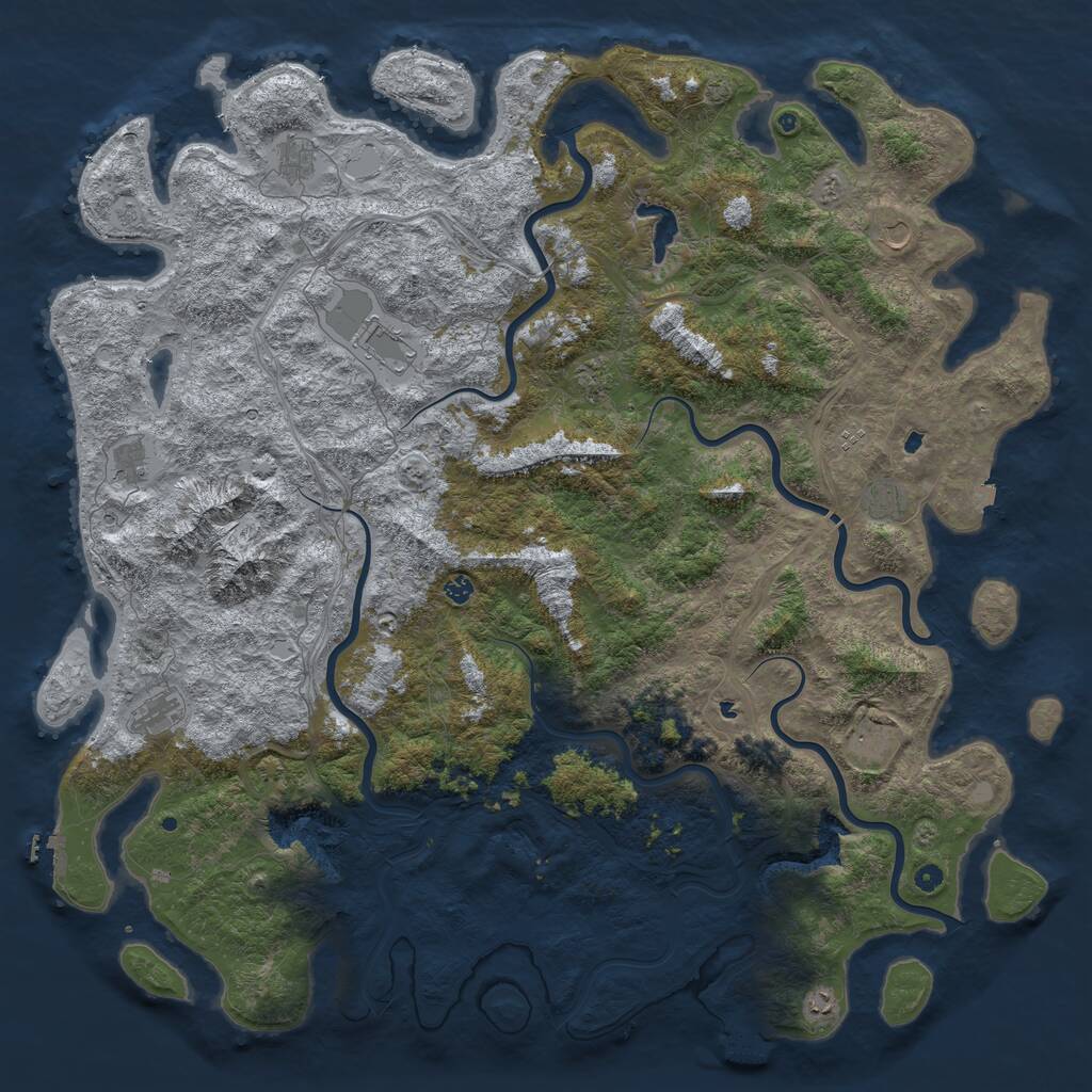 Rust Map: Procedural Map, Size: 6000, Seed: 1431379916, 17 Monuments