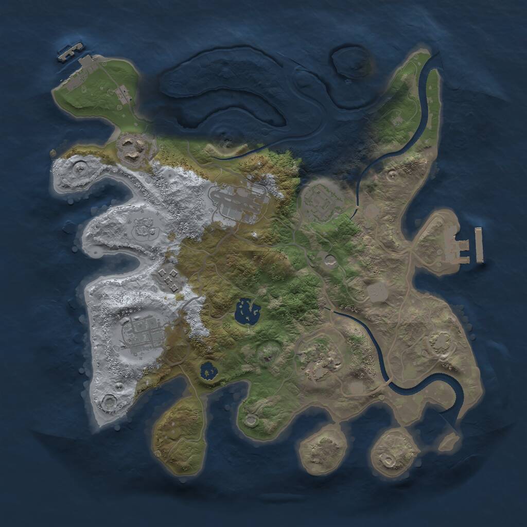 Rust Map: Procedural Map, Size: 3000, Seed: 1270000, 13 Monuments