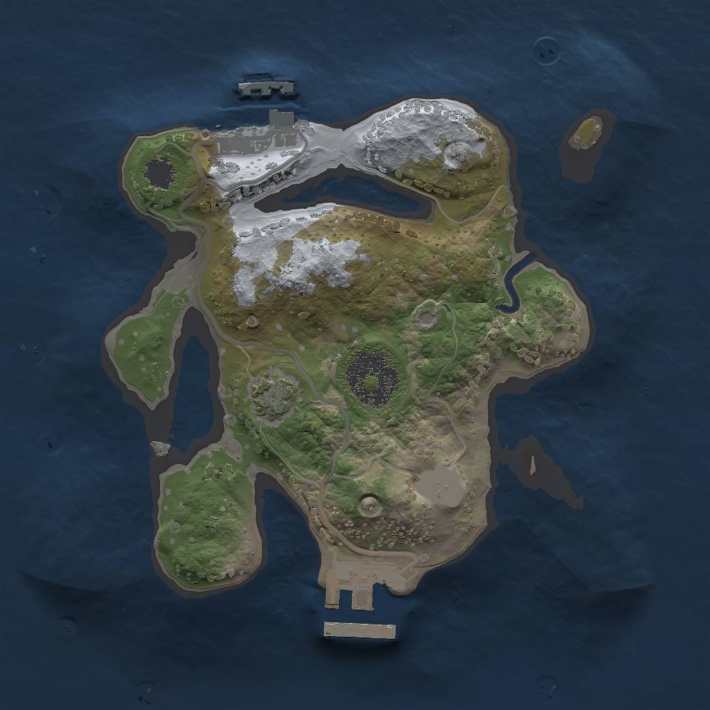 Rust Map: Procedural Map, Size: 2000, Seed: 943079852, 6 Monuments