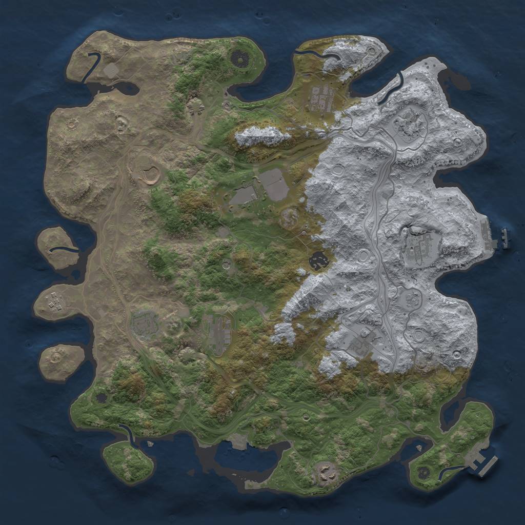 Rust Map: Procedural Map, Size: 4250, Seed: 1869071853, 19 Monuments