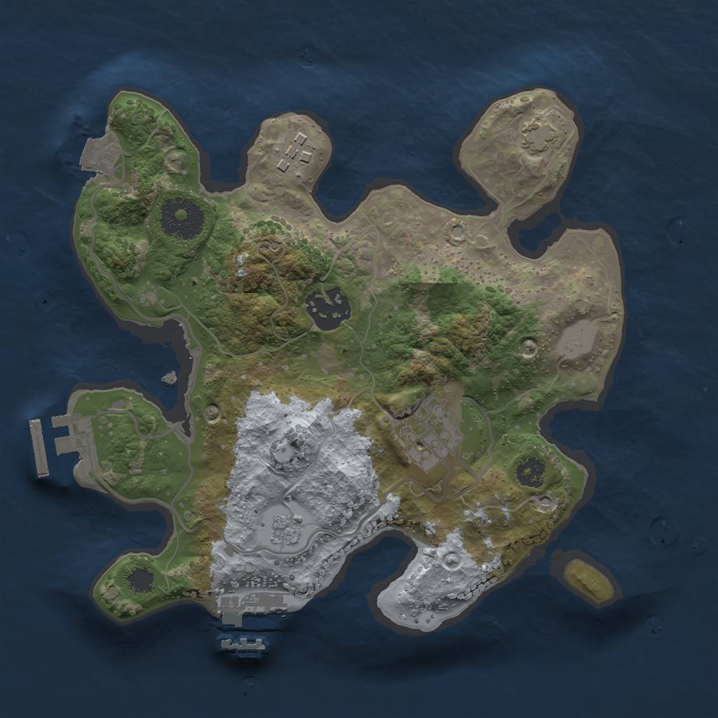 Rust Map: Procedural Map, Size: 2500, Seed: 1855382001, 10 Monuments