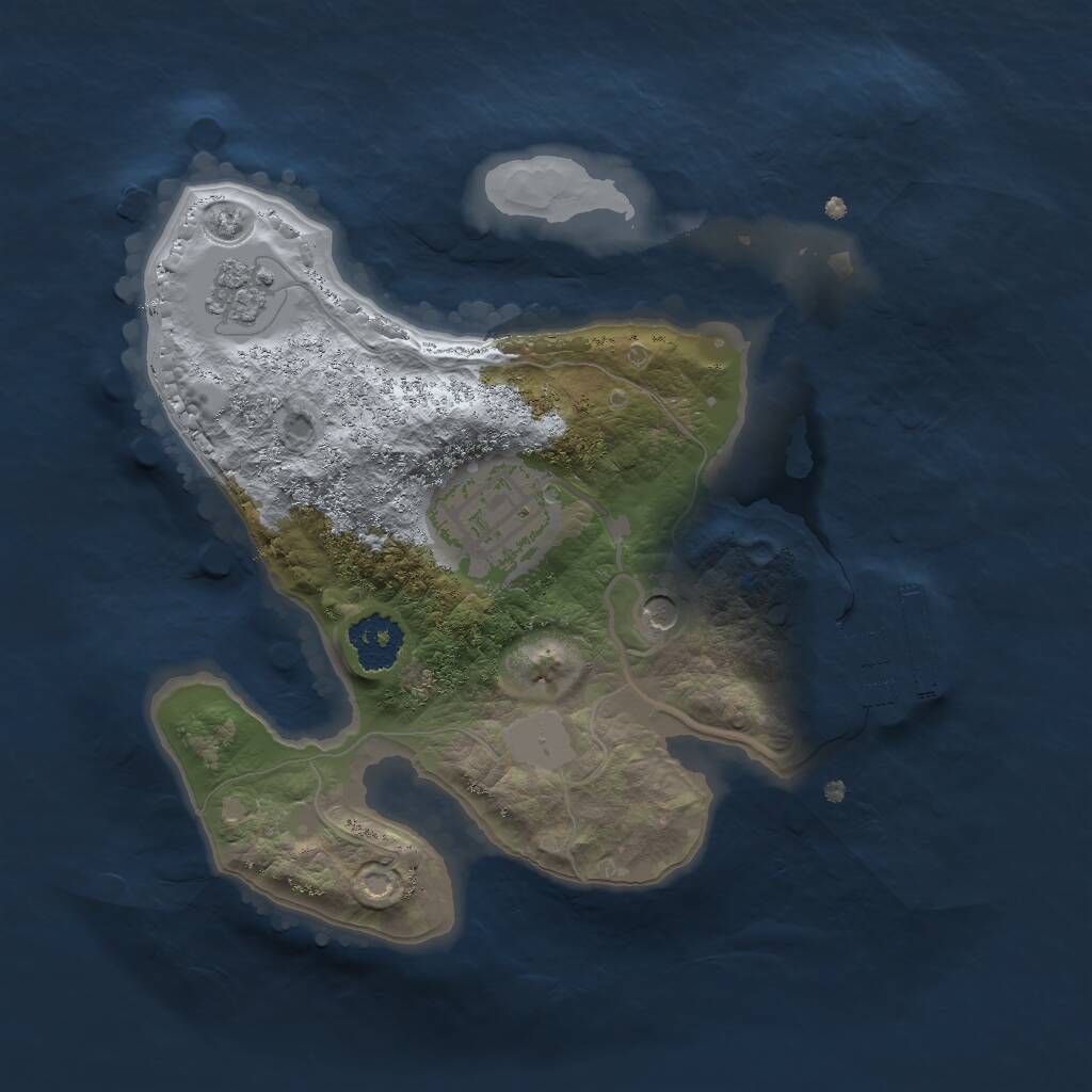 Rust Map: Procedural Map, Size: 2000, Seed: 1690285162, 5 Monuments