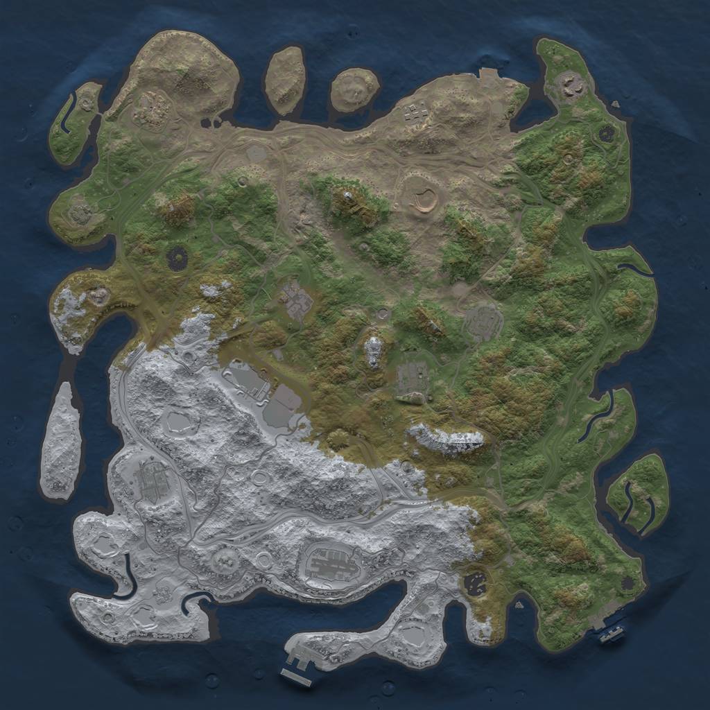 Rust Map: Procedural Map, Size: 4500, Seed: 1999622067, 19 Monuments